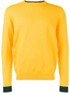 Sun 68 Contrast Hem Sweater - Yellow & Orange