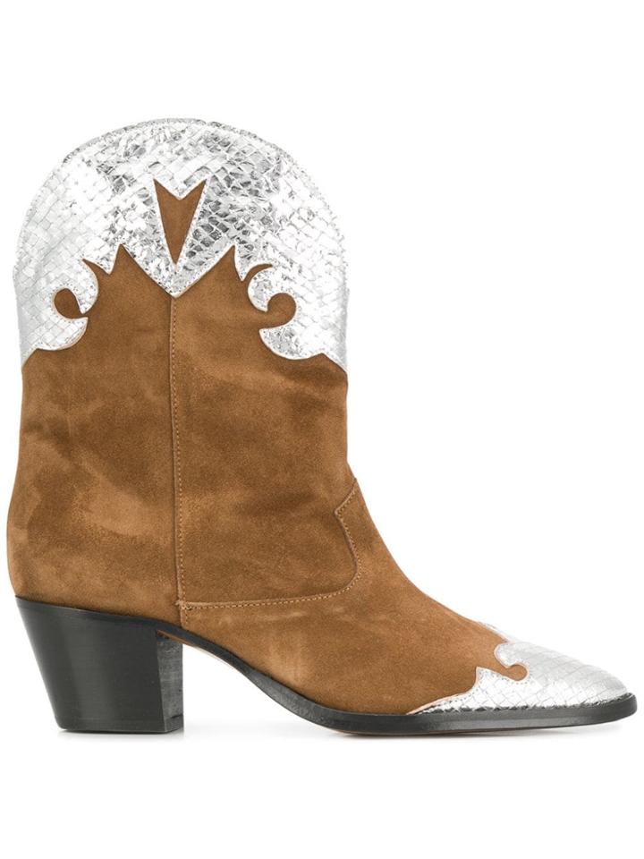 Paris Texas Cuban Heel Boots - Brown