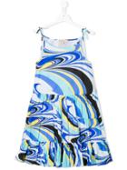 Emilio Pucci Junior Teen Psychedelic-print Tiered Dress - Multicolour