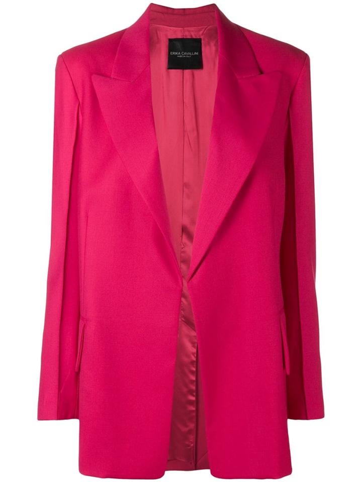 Erika Cavallini Classic Long Blazer - Pink & Purple