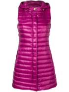 Herno Hooded Zipped Gilet - Pink