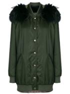 Mr & Mrs Italy Detachable Fur Collar Hooded Parka - Green
