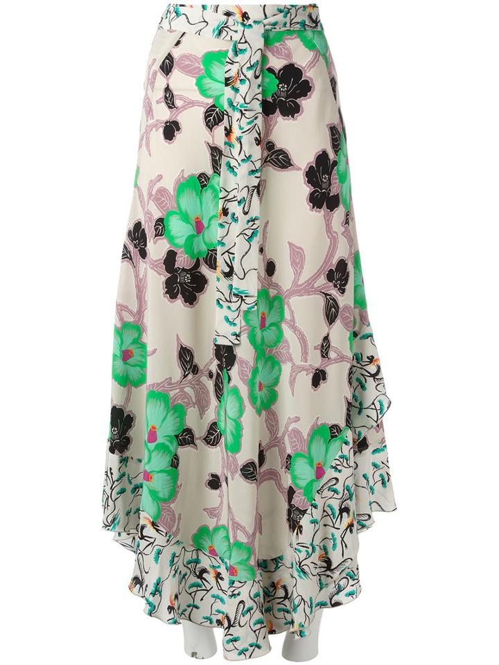 Etro Floral Print Skirt, Women's, Size: 40, Nude/neutrals, Silk