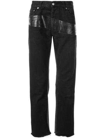 Helmut Lang Pre-owned 1997 Varnished Stripe Trousers - Black