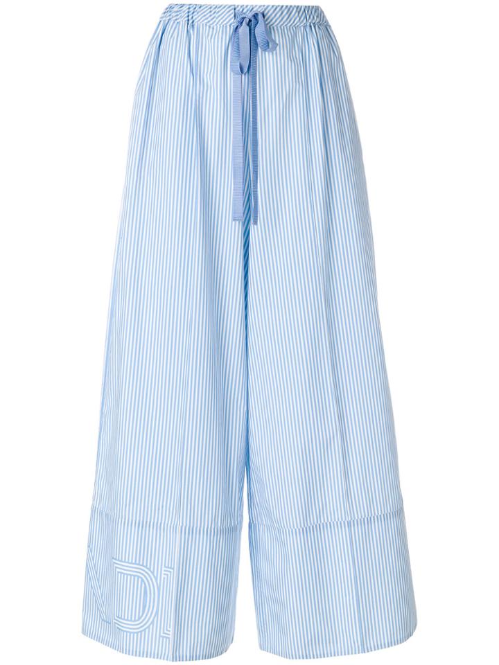 Fendi Wide-leg Striped Trousers - Blue