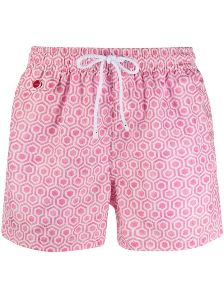 Kiton Printed Swim Shorts - Pink