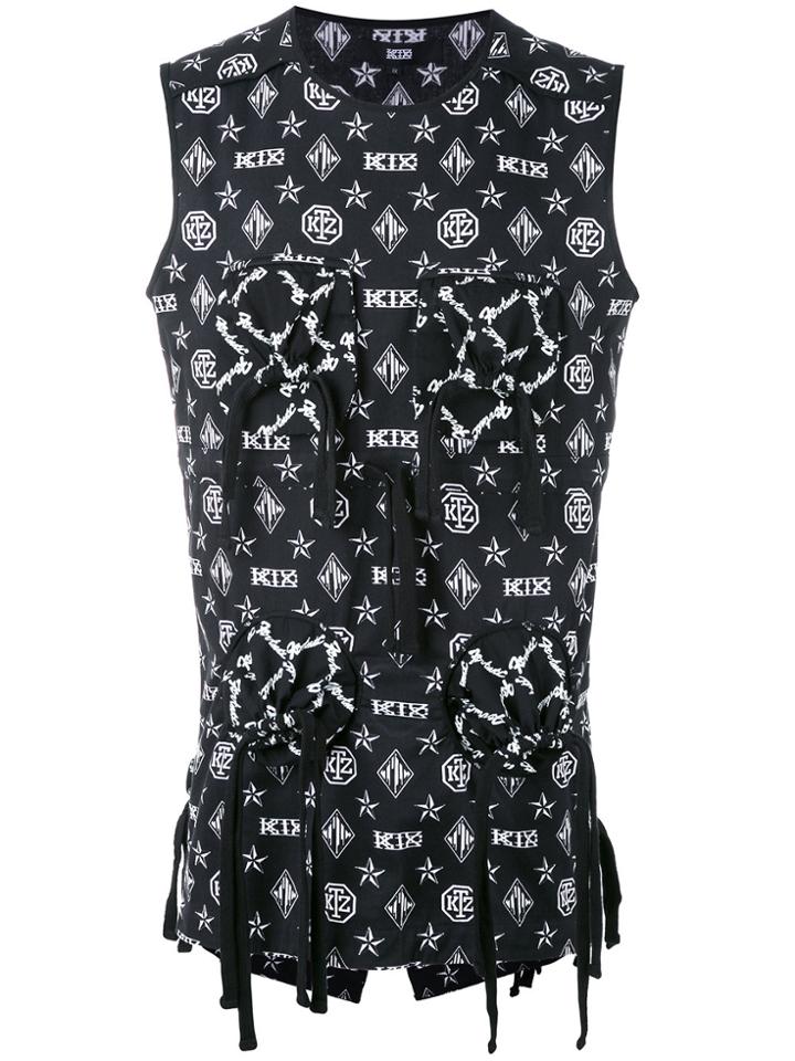 Ktz Monogram Vest Top - Black