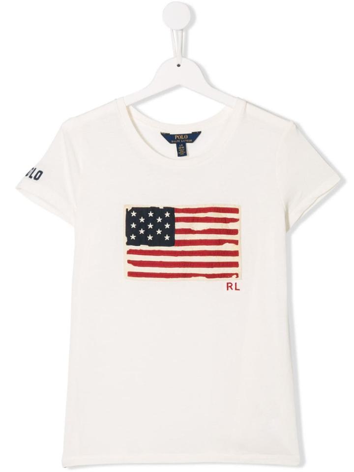 Ralph Lauren Kids Teen American Flag T-shirt - White