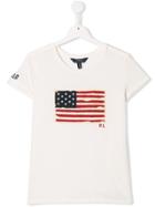 Ralph Lauren Kids Teen American Flag T-shirt - White