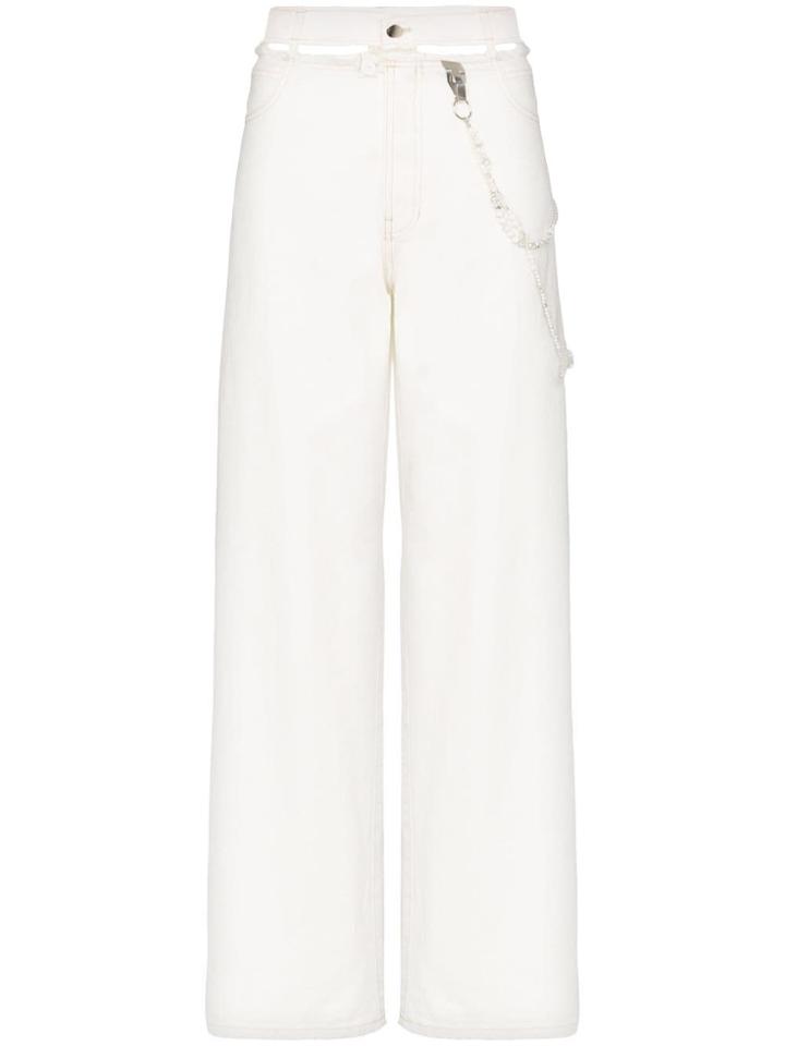 Hyein Seo Cutaway Wide-leg Jeans - White