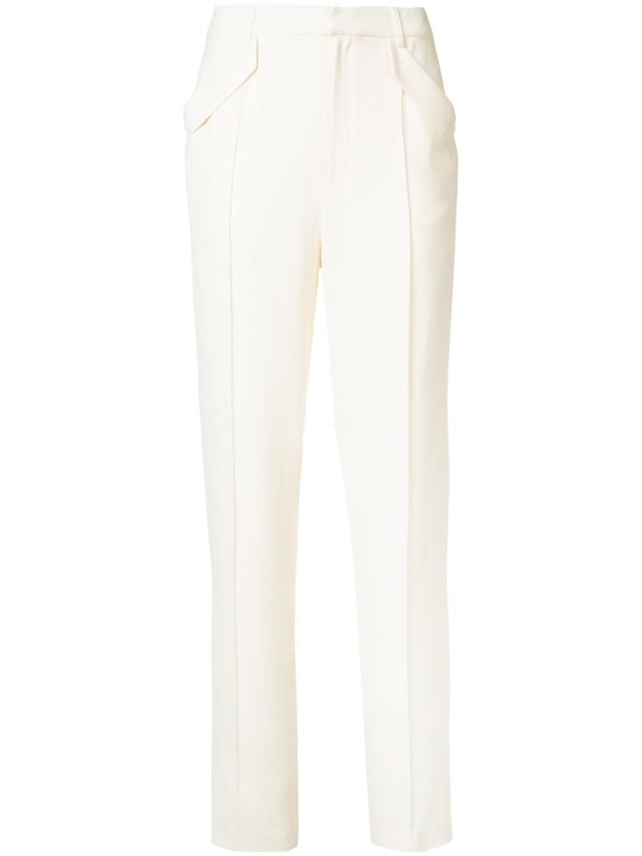Sally Lapointe Flap Pocket Trousers - White