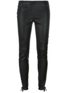 Faith Connexion Lace-up Detailing Leather Trousers - Black
