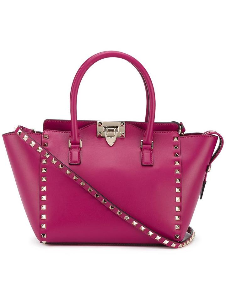 Valentino Valentino Garavani Small Rockstud Trapeze Tote, Women's, Pink/purple, Leather