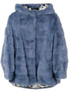 Simonetta Ravizza Cropped Fur Jacket - Blue