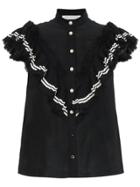 Philosophy Di Lorenzo Serafini Pleated Sheer Blouse - Black