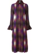 Fendi Printed Pleated Dress, Women's, Size: 42, Silk
