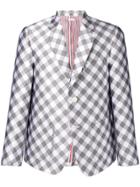 Thom Browne Patch Pocke Gingham Sack Sport Coat - Grey