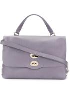 Zanellato Embossed Leather Tote Bag - Grey