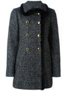 Dolce & Gabbana Tweed A-line Coat, Women's, Size: 38, Black, Silk/mink Fur/virgin Wool