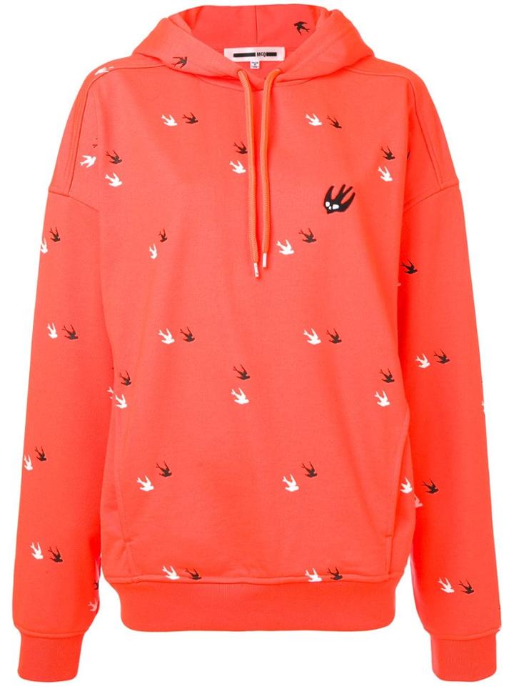 Mcq Alexander Mcqueen Shallow Print Hoodie - Orange