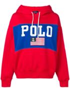 Polo Ralph Lauren Flag Print Hoodie - Red