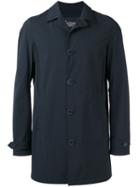 Herno Midi Raincoat, Men's, Size: 50, Blue, Polyamide/cotton