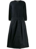 Peserico Fabric-mix Midi Dress - Black