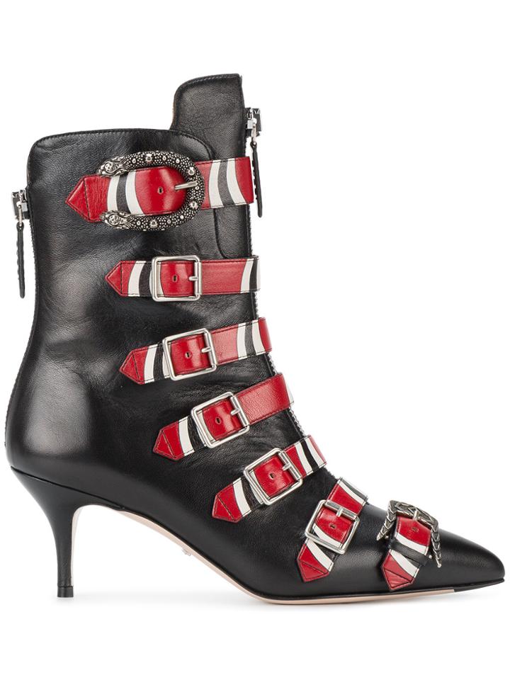 Gucci Buckle Ankle Boots - Black