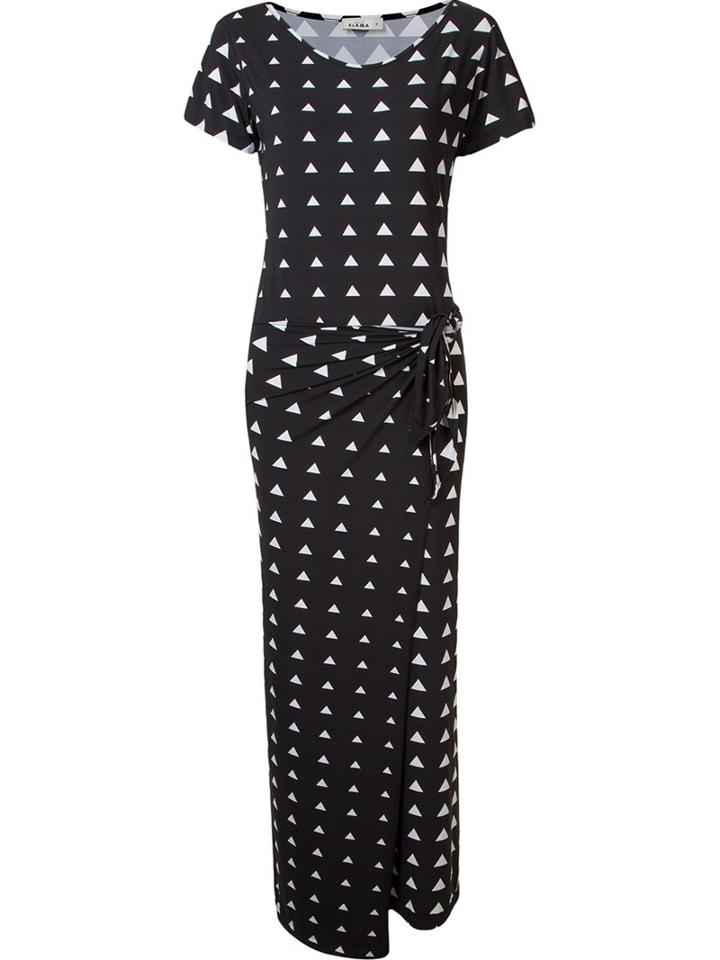 Amir Slama - Triangle Print Maxi Dress - Women - Polyamide/spandex/elastane - G, Black, Polyamide/spandex/elastane