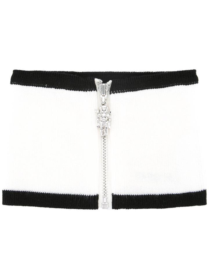 Taro Horiuchi Zipped Ribbed Collar - White