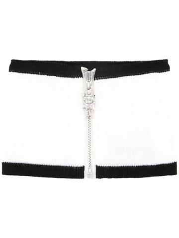 Taro Horiuchi Zipped Ribbed Collar - White