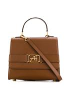 Alberta Ferretti Logo Buckle Tote - Brown