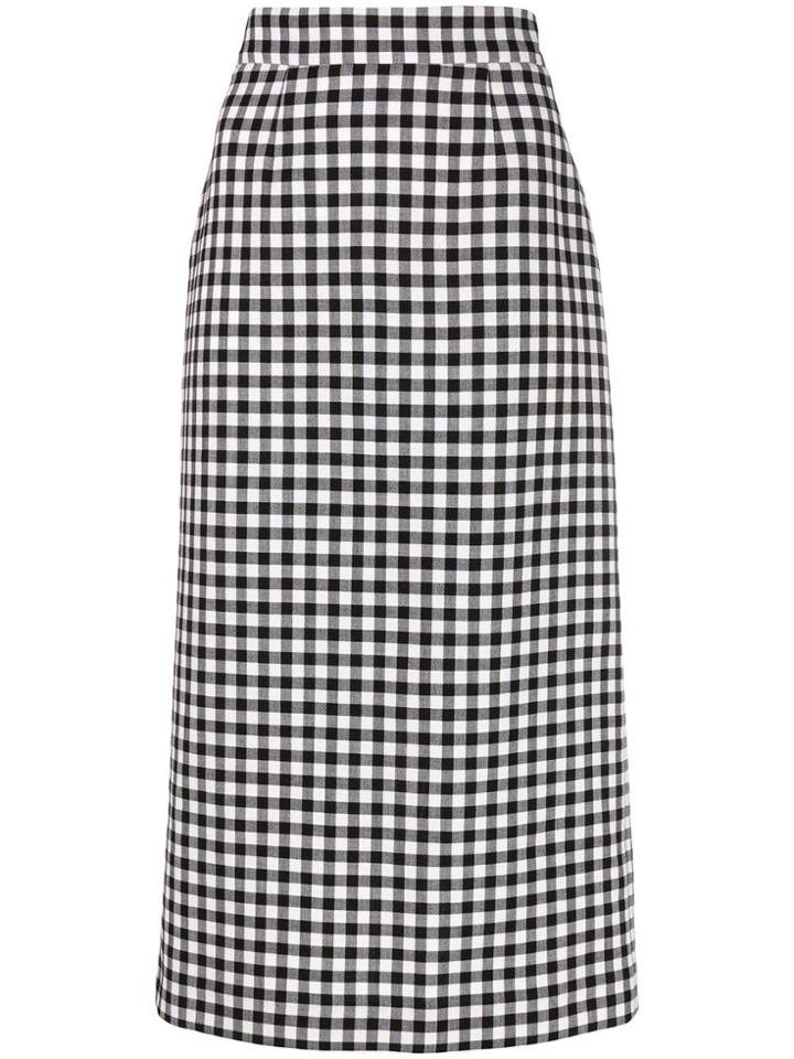 Ports 1961 Gingham Midi Skirt - Black