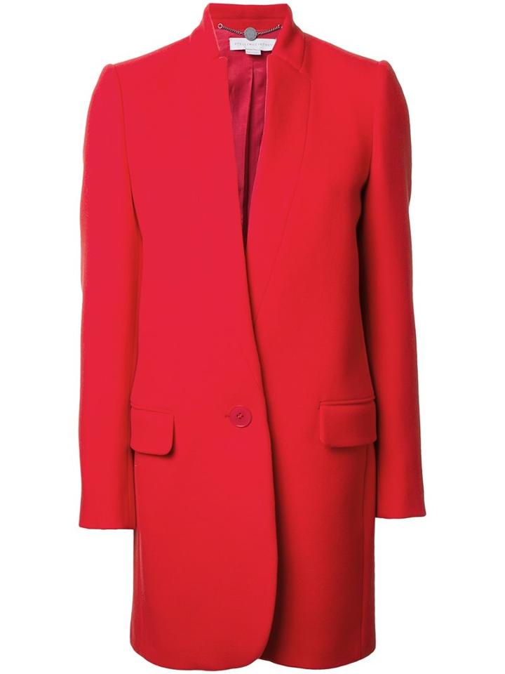 Stella Mccartney 'bryce' Coat, Women's, Size: 40, Red, Cotton/polyamide/rayon/wool