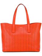 Dkny - Embroidered Tote - Women - Leather - One Size, Yellow/orange, Leather