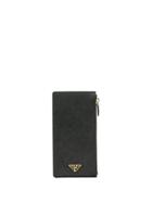Prada Long Zipped Logo Wallet - Black
