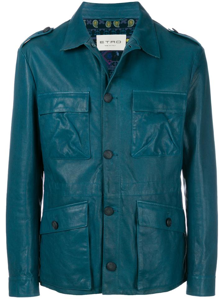 Etro Button-down Jacket - Blue