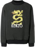 Kenzo Dragon Print Logo Sweater - Grey