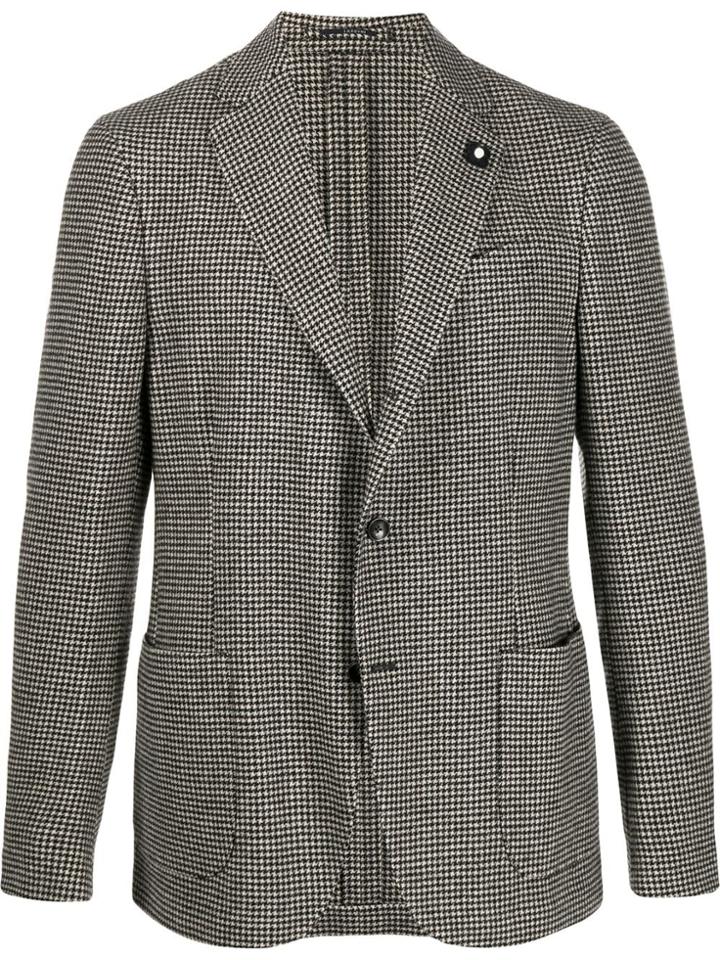 Lardini Houndstooth Patternblazer - Brown