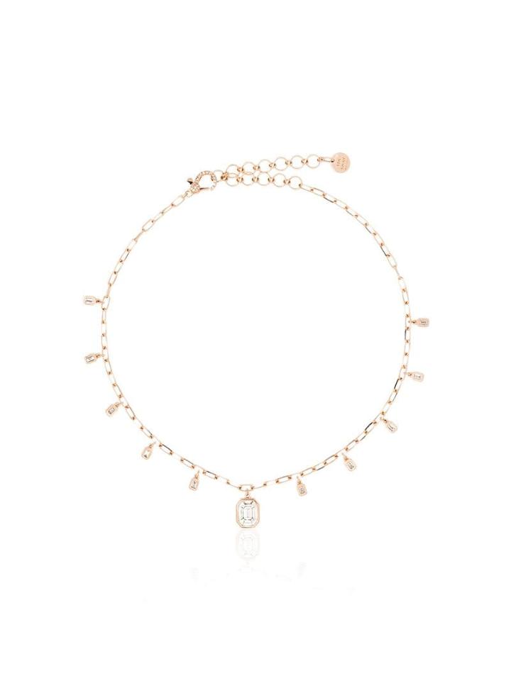 Shay 18kt Rose Gold And Diamond Drop Necklace