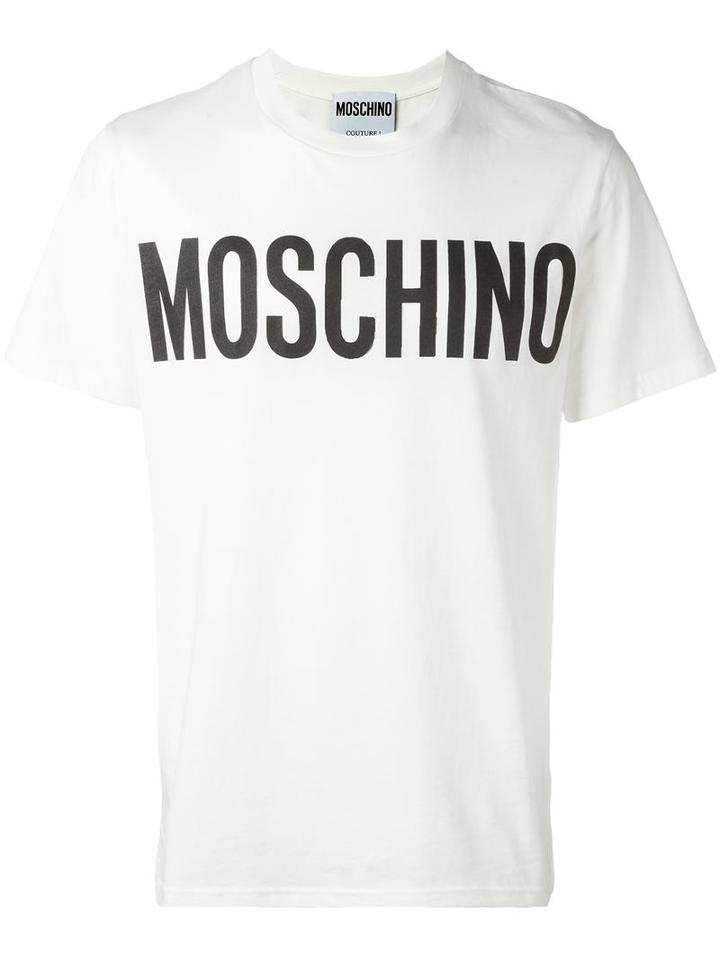 Moschino Logo Print T-shirt, Men's, Size: Small, White, Cotton