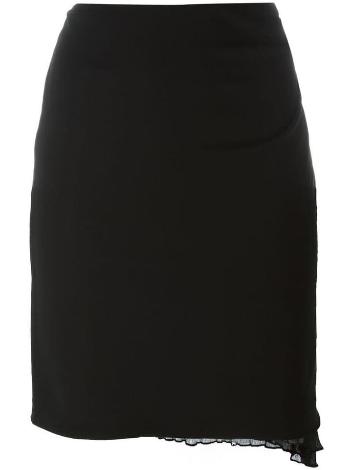 Romeo Gigli Pre-owned Ruffled Hem Skirt - Black