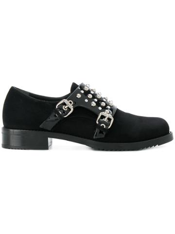 Loriblu Studded Double Monk-strap Shoes - Black