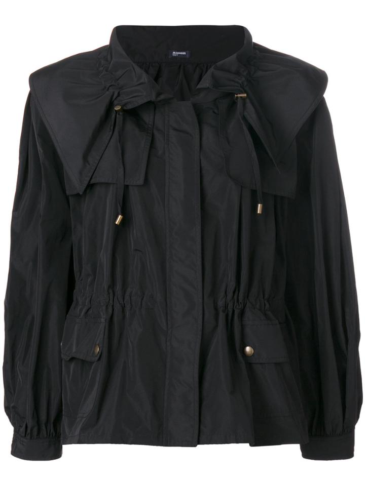 Jil Sander Navy Oversize Drawstring Waist Jacket - Black