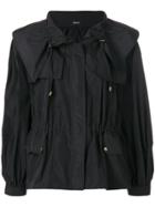 Jil Sander Navy Oversize Drawstring Waist Jacket - Black