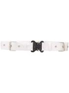 Mackintosh Alyx White Bonded Cotton Double Trench Belt