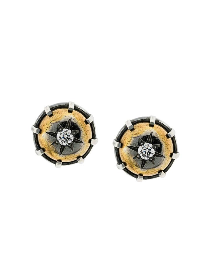 Bottega Veneta Crystal Embellished Studs - Metallic
