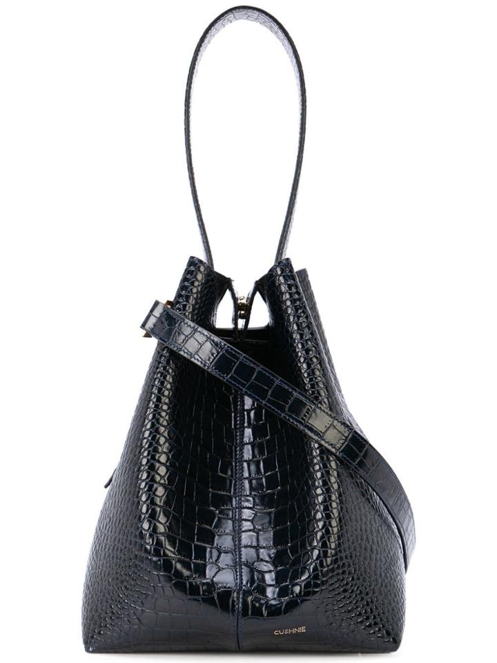 Cushnie Snakeskin Effect Bag - Blue