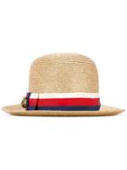 Gucci Domed Grosgrain Band Hat, Women's, Size: Medium, Nude/neutrals, Polyamide/metallic Fibre/cotton/brass
