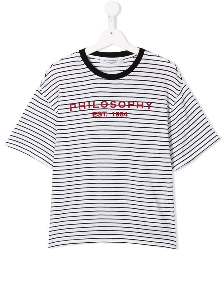 Philosophy Di Lorenzo Serafini Kids Teen Contrasting Logo Striped